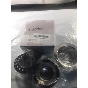 Mudder 3-Piece Sink Drain Strainer Set - Stainless Steel, Anti-Clog, Black